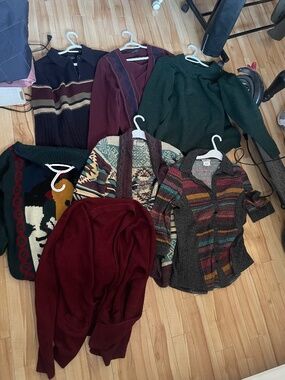 set of 7 vintage wool knits